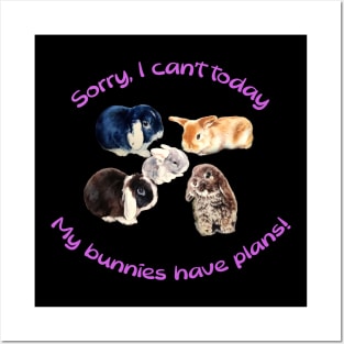 Sorry, I can't today... my bunnies have plans! Posters and Art